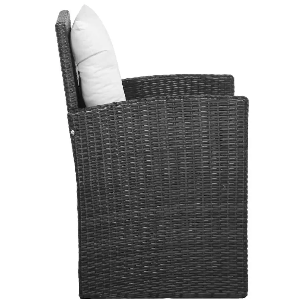 5 Piece Garden Lounge Set Outdoor Patio Black