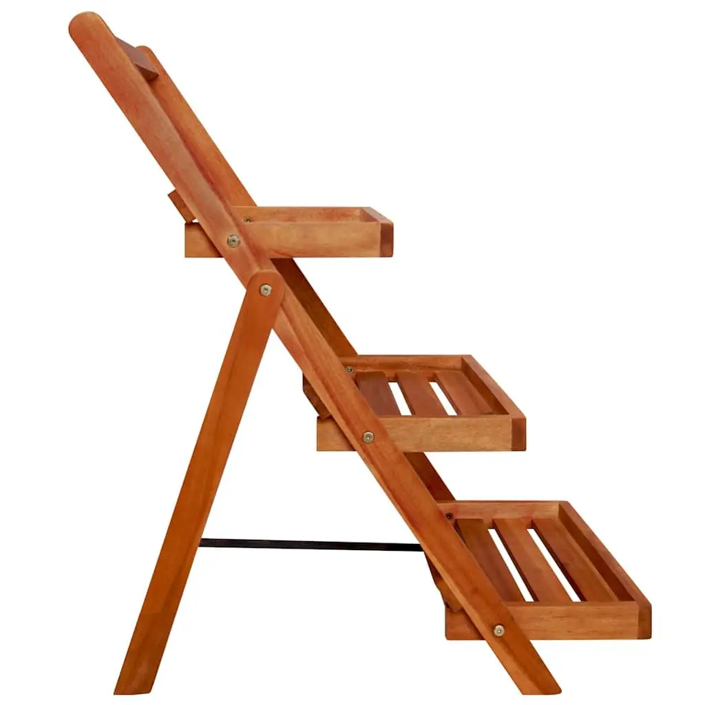 3-Tier Plant Stand Wooden Shelf Display Rack Foldable Garden Home Decor Brown