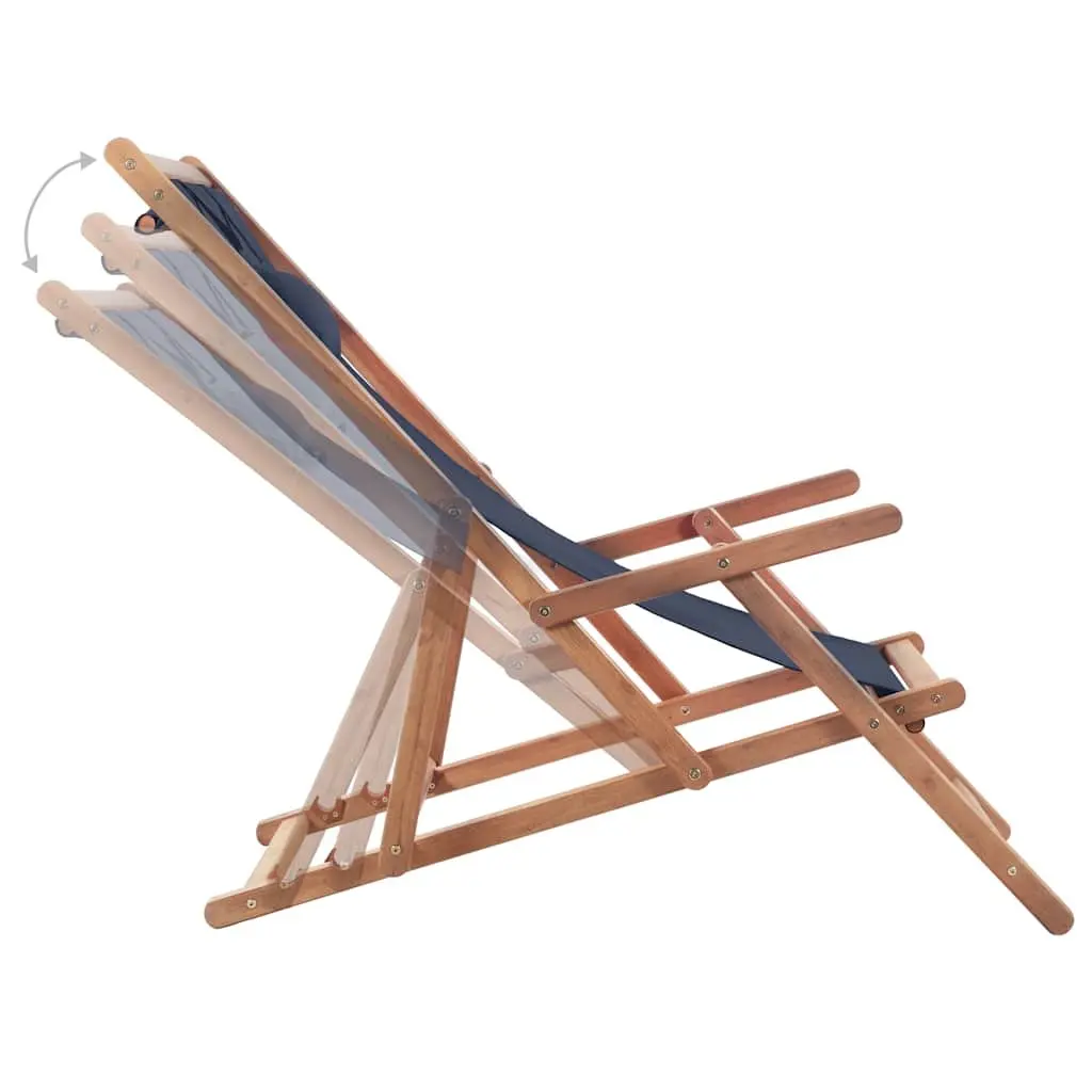Folding Beach Chair with Wooden Frame