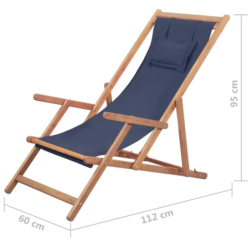 Folding Beach Chair with Wooden Frame