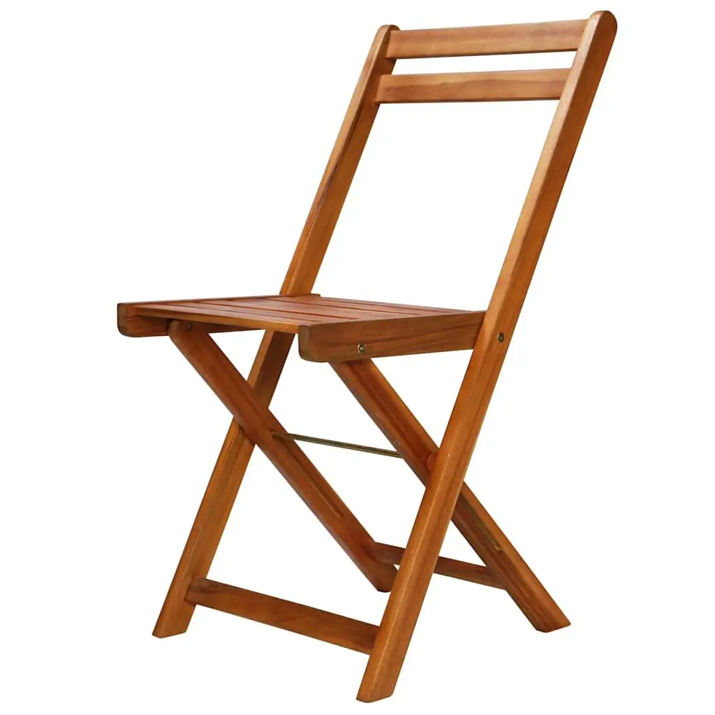 Outdoor Bistro Chairs Set 2 pcs Folding Garden Seating Wood Patio Furniture