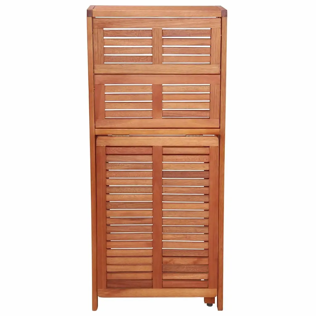 3 Piece Folding Bistro Set with Storage Rack