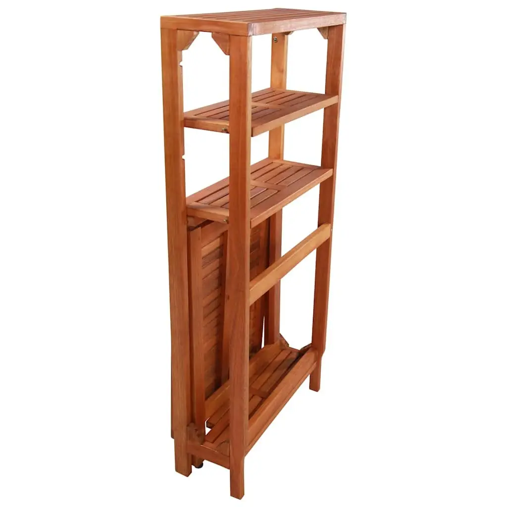3 Piece Folding Bistro Set with Storage Rack