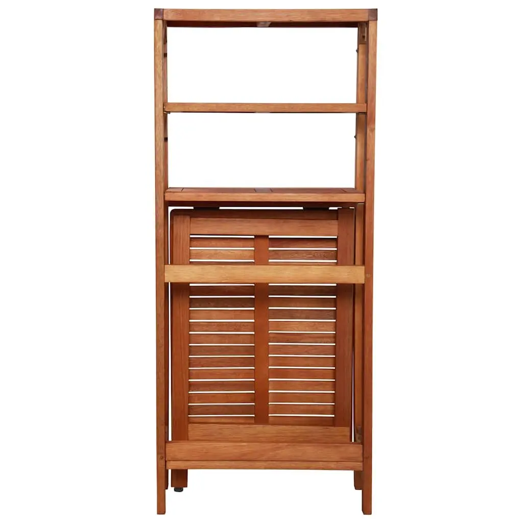 3 Piece Folding Bistro Set with Storage Rack
