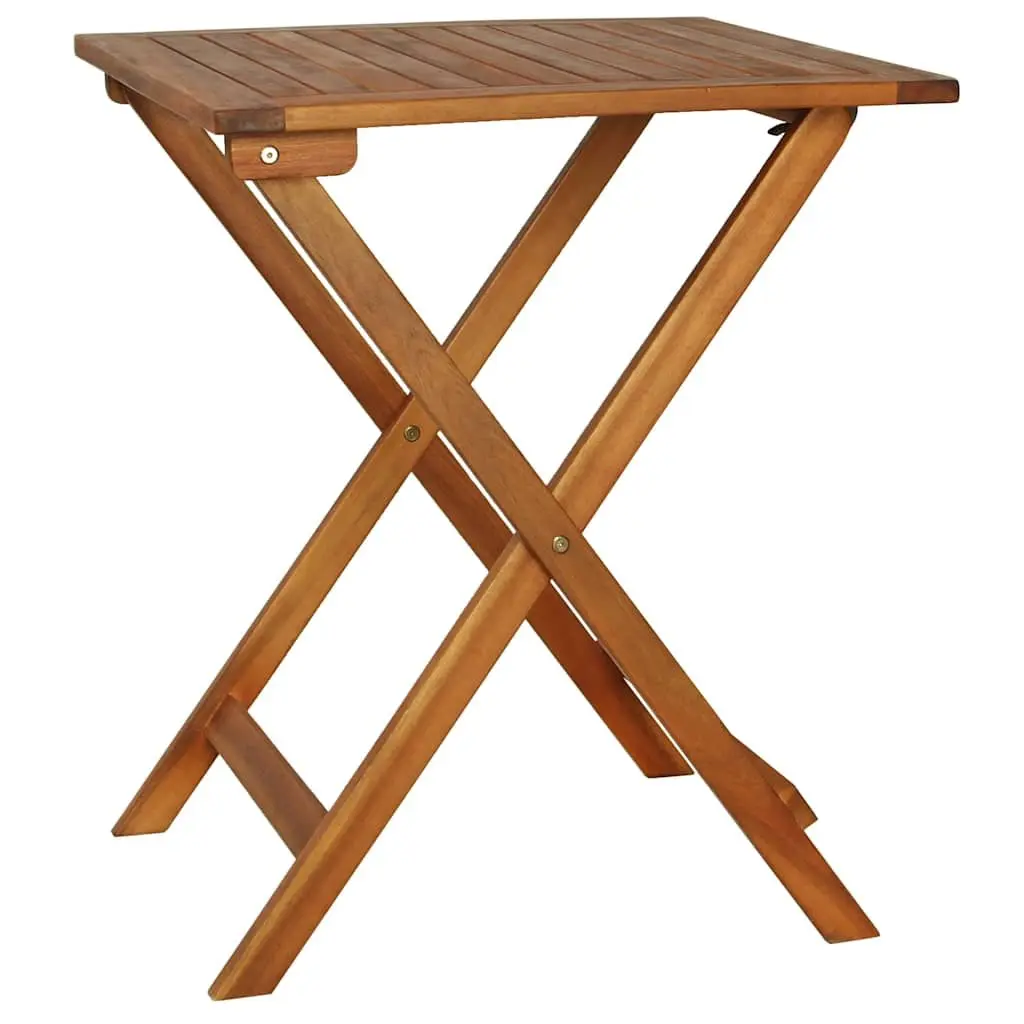 3 Piece Folding Bistro Set with Cushions Solid Acacia Wood Garden Patio