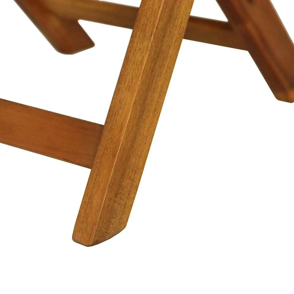 3 Piece Folding Bistro Set with Cushions Solid Acacia Wood Garden Patio