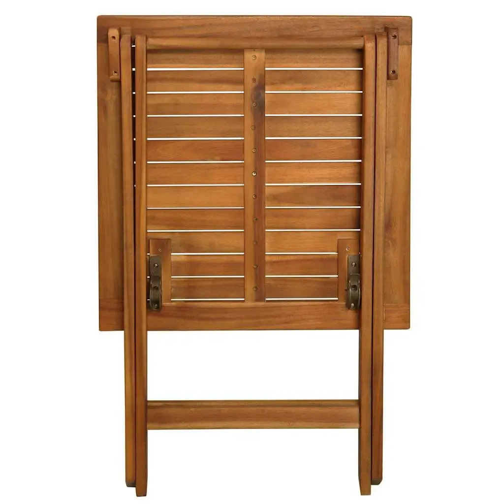 3 Piece Folding Bistro Set with Cushions Solid Acacia Wood Garden Patio