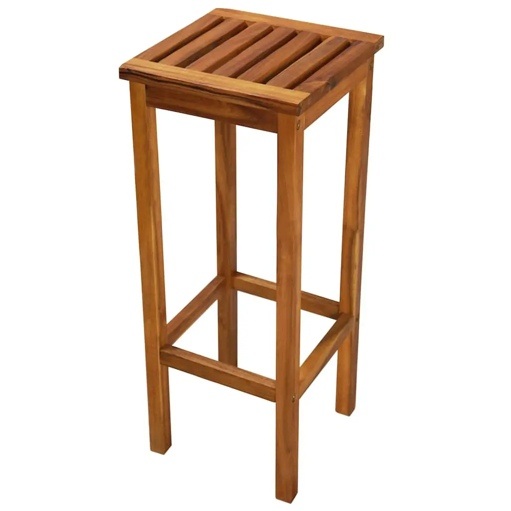 Outdoor Bar Chairs Set of 2 Garden Seating Solid Acacia Wood Footrest