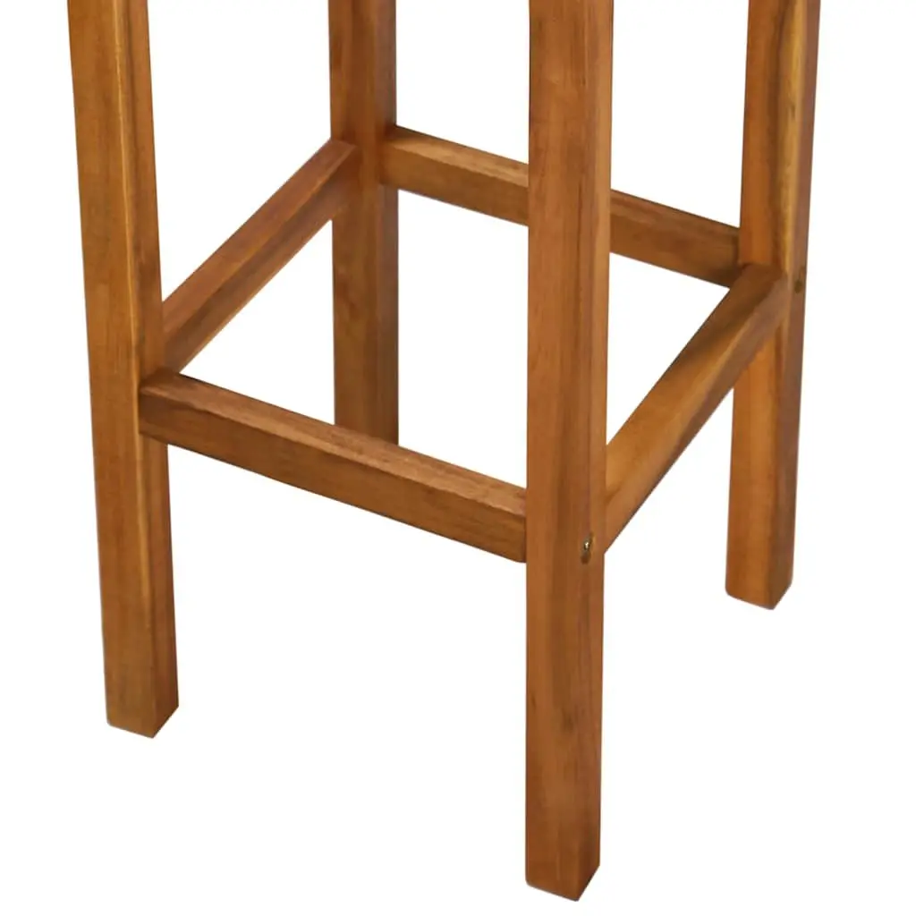 Outdoor Bar Chairs Set of 2 Garden Seating Solid Acacia Wood Footrest