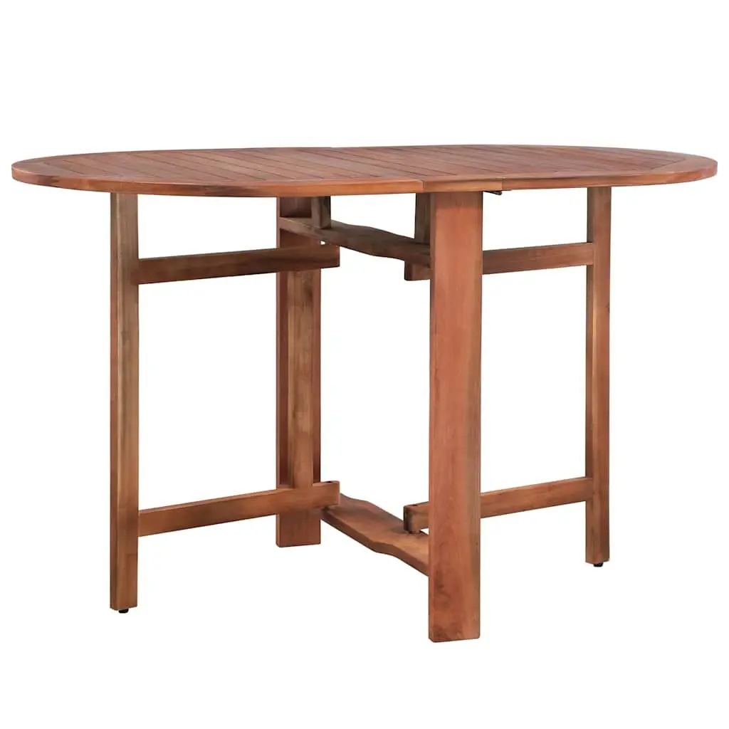Oval Outdoor Dining Table Folding Garden Furniture Brown Wood Patio Table