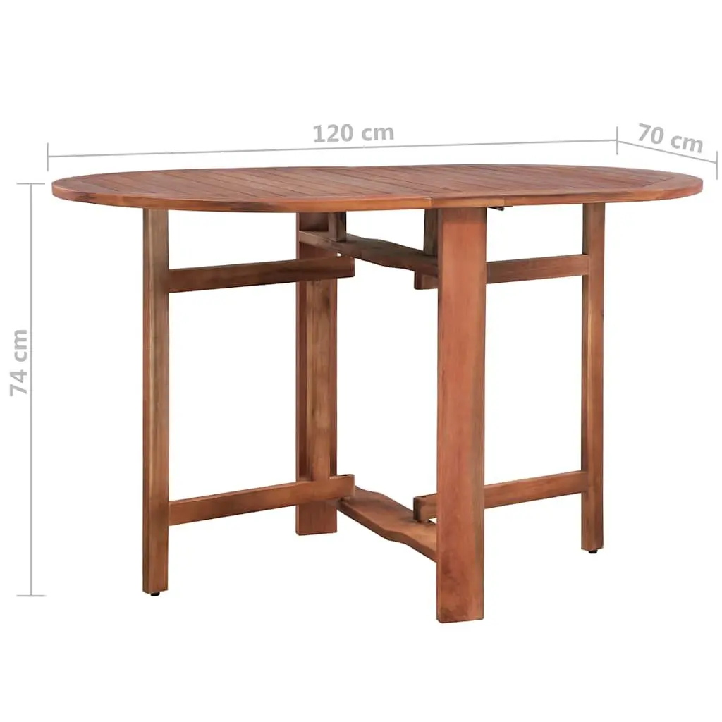 Oval Outdoor Dining Table Folding Garden Furniture Brown Wood Patio Table