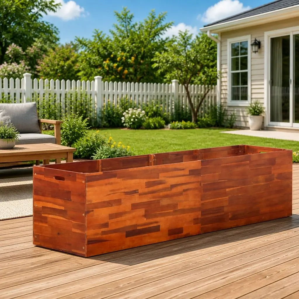 Garden Raised Bed Planter Outdoor 200 x 50 x 50 cm Acacia Wood