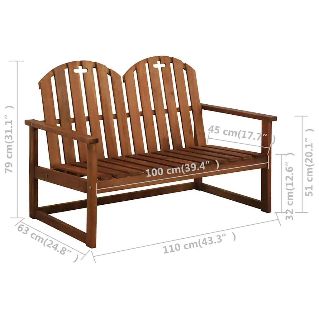 Outdoor Lounge Set 4 Piece Garden Patio Furniture Brown Wood Sofa Bench Chairs