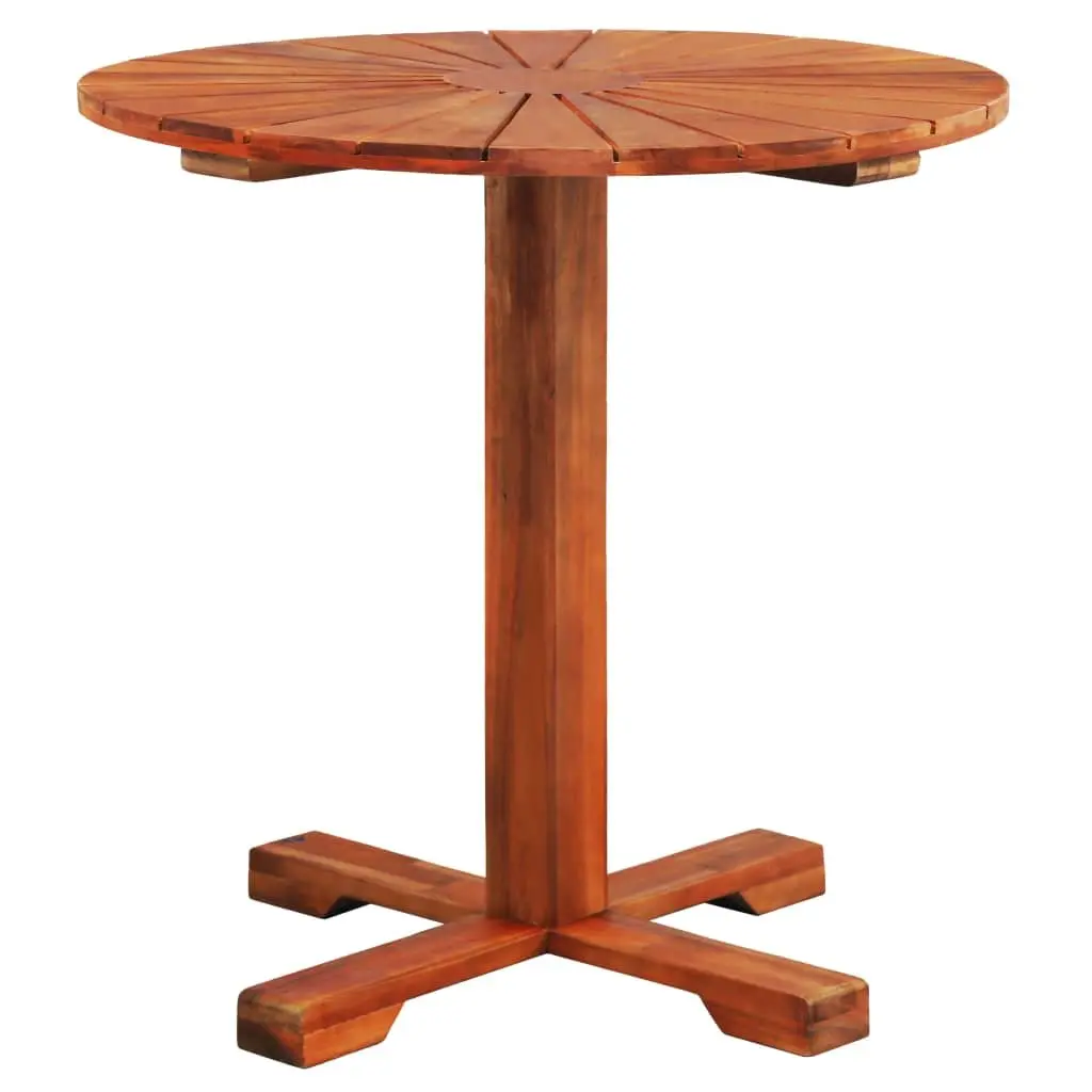 Solid Wood Bistro Table 70x70cm Pedestal Outdoor Dining Brown