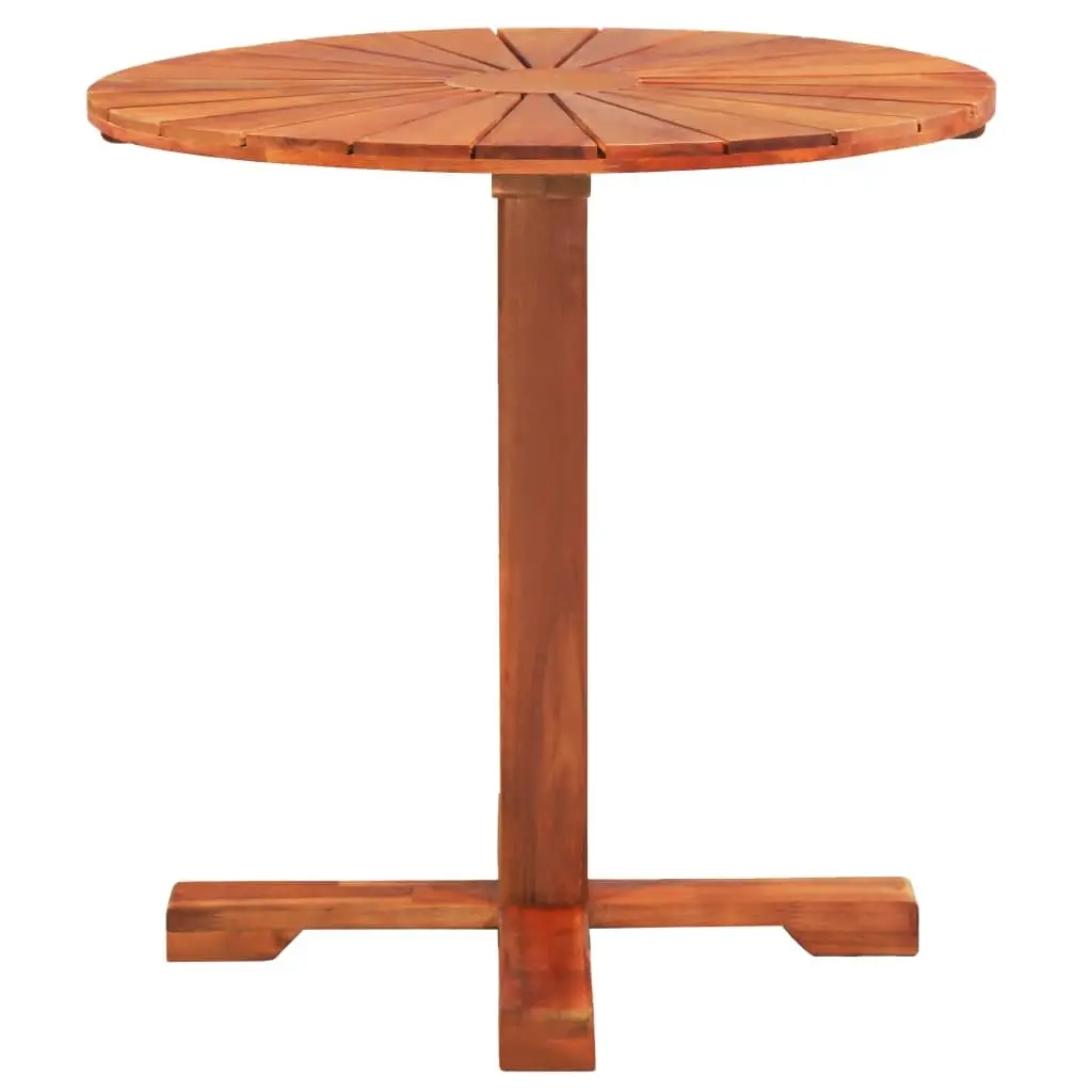 Solid Wood Bistro Table 70x70cm Pedestal Outdoor Dining Brown