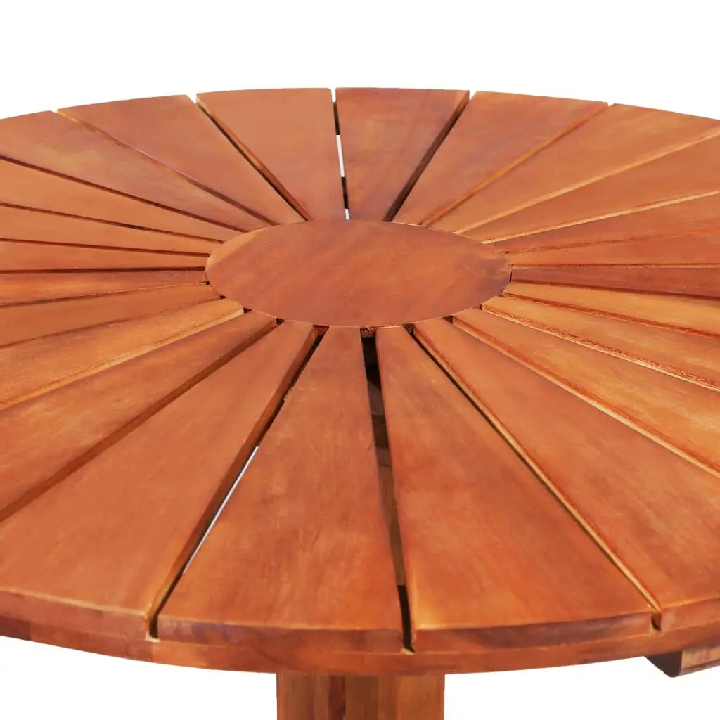 Solid Wood Bistro Table 70x70cm Pedestal Outdoor Dining Brown
