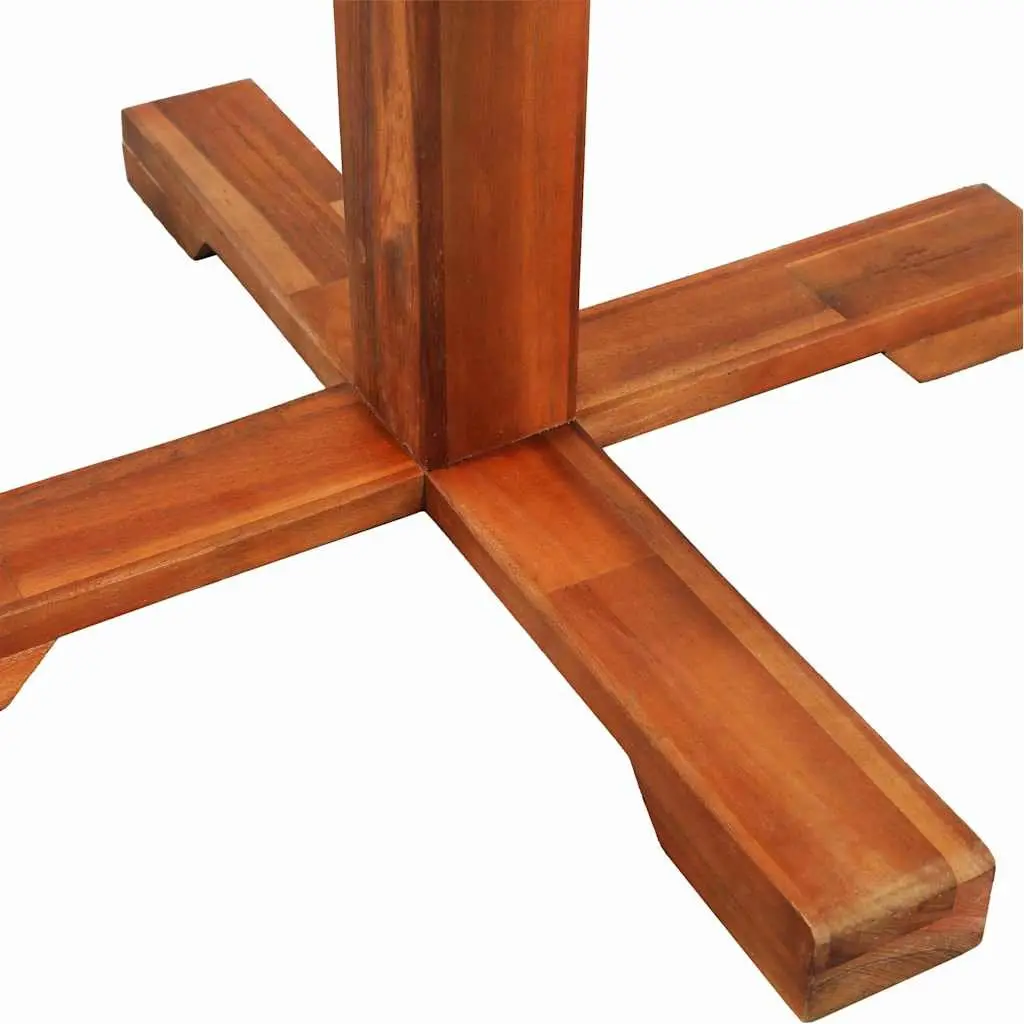 Solid Wood Bistro Table 70x70cm Pedestal Outdoor Dining Brown