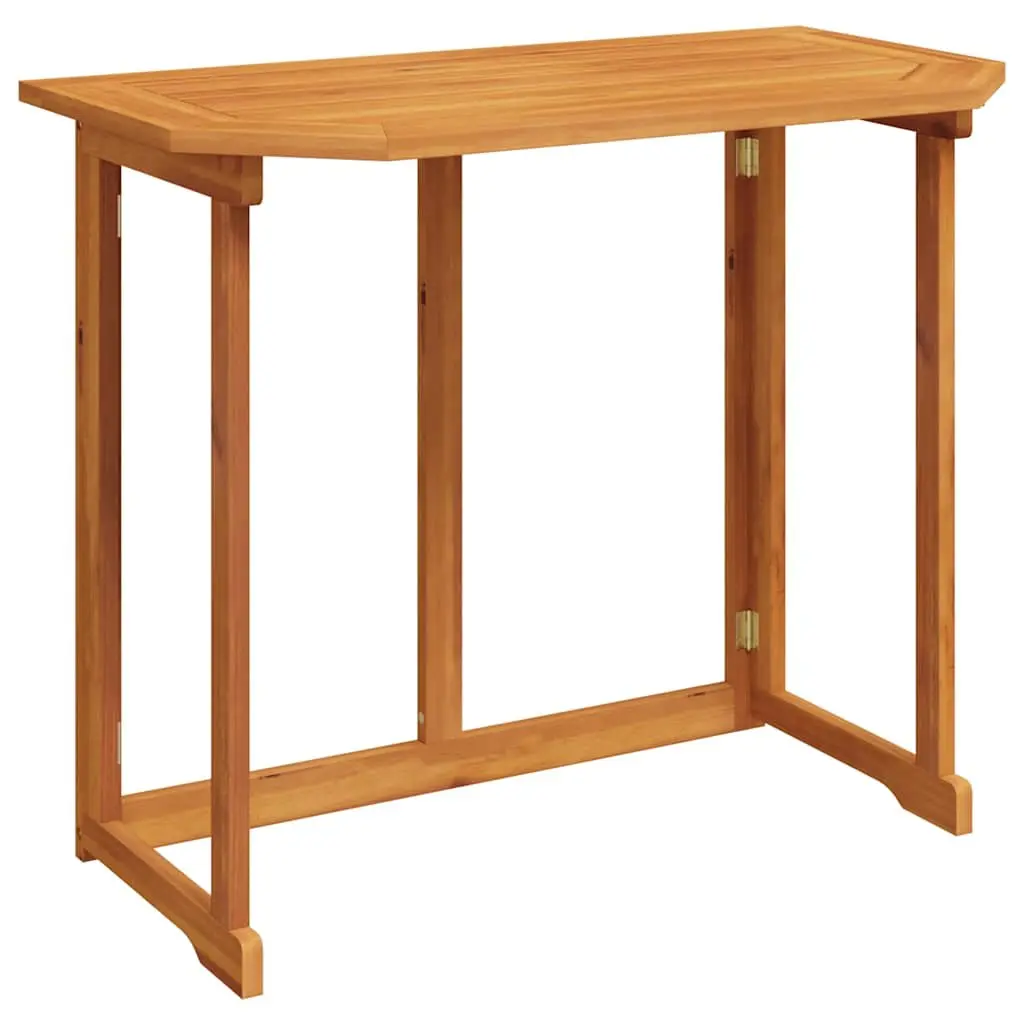 Outdoor Bistro Table for Balcony Garden 90 x 50 x 75 cm Solid Acacia Wood Foldable Brown