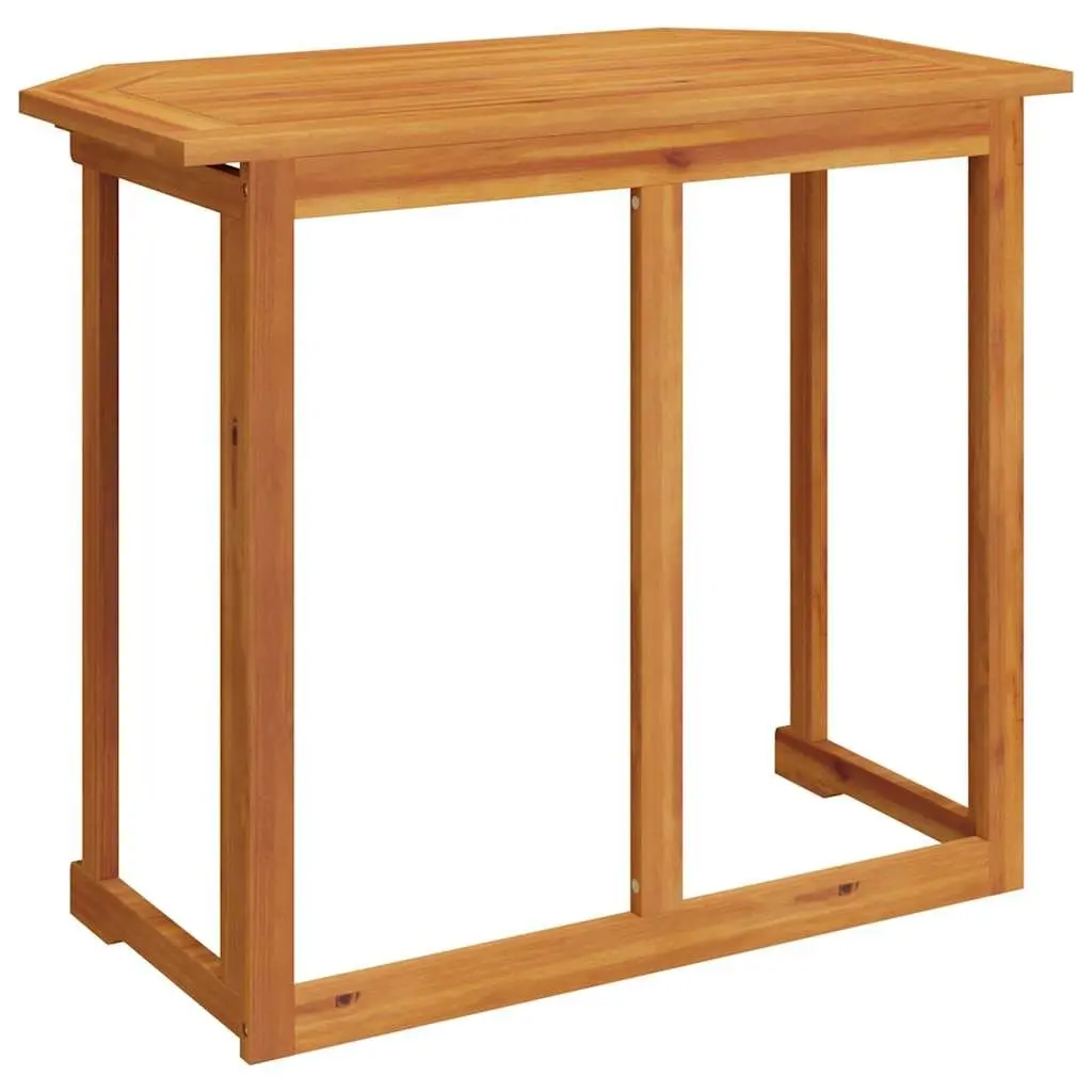 Outdoor Bistro Table for Balcony Garden 90 x 50 x 75 cm Solid Acacia Wood Foldable Brown