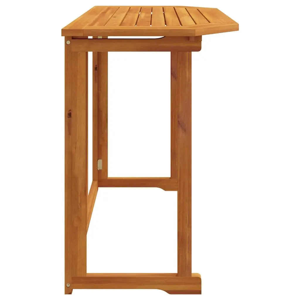 Outdoor Bistro Table for Balcony Garden 90 x 50 x 75 cm Solid Acacia Wood Foldable Brown