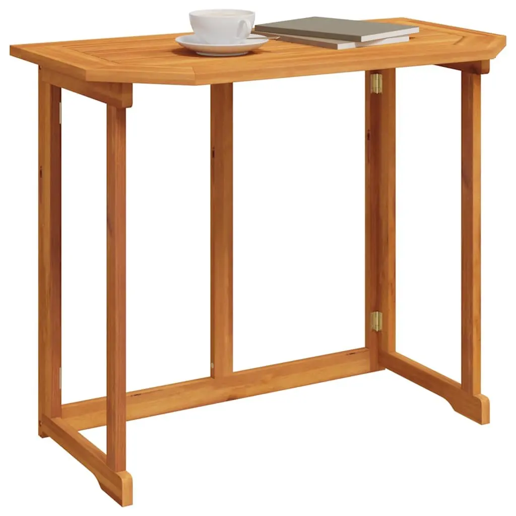 Outdoor Bistro Table for Balcony Garden 90 x 50 x 75 cm Solid Acacia Wood Foldable Brown