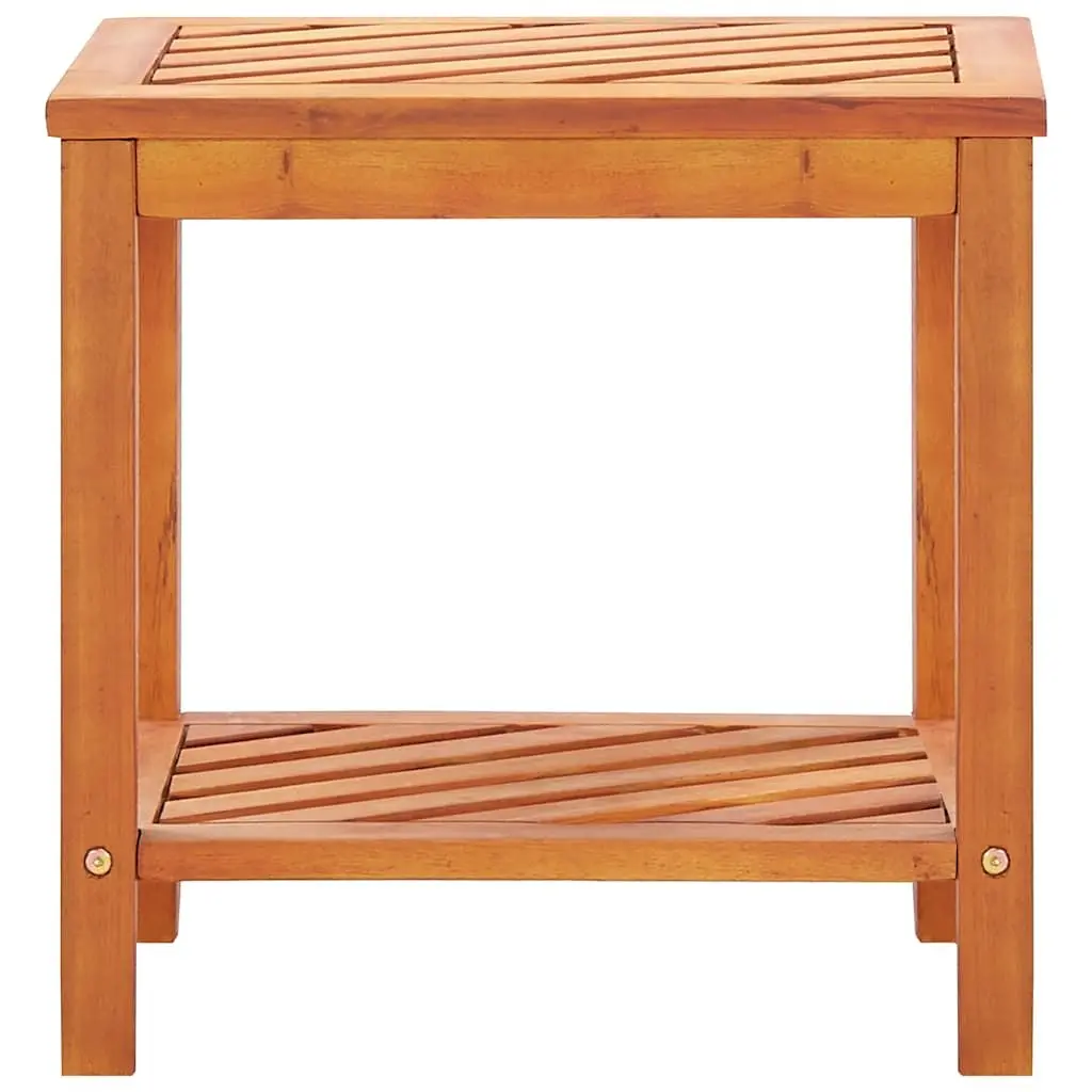 End Table Solid Wood Side Table Accent Furniture with Shelf Storage Decor