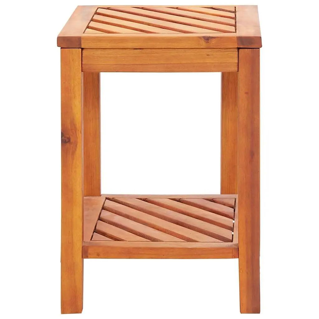 End Table Solid Wood Side Table Accent Furniture with Shelf Storage Decor