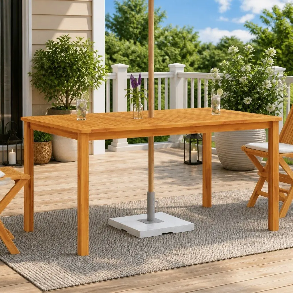 Outdoor Dining Table for Patio Garden 150x90x74cm