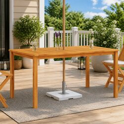 Outdoor Dining Table Solid Wood Garden Furniture Patio Desk Brown 150x90x74cm