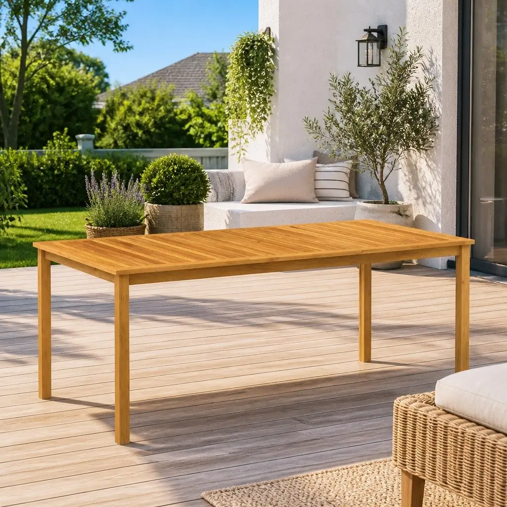 Solid Wood Outdoor Dining Table 200x100cm