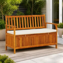Wooden Storage Bench with Dimensions 120 x 63 x 84 cm