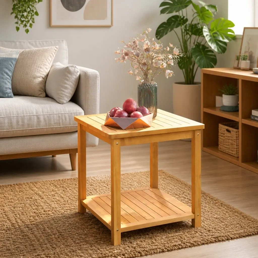Side Table Indoor Outdoor Accent Coffee Nightstand Plant Stand 45 x 45 x 45 cm
