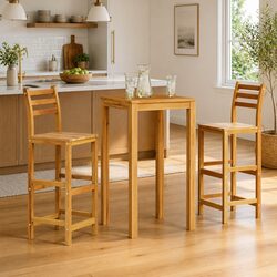 Specifications of Solid Acacia Wood Bar Stools Set of 2