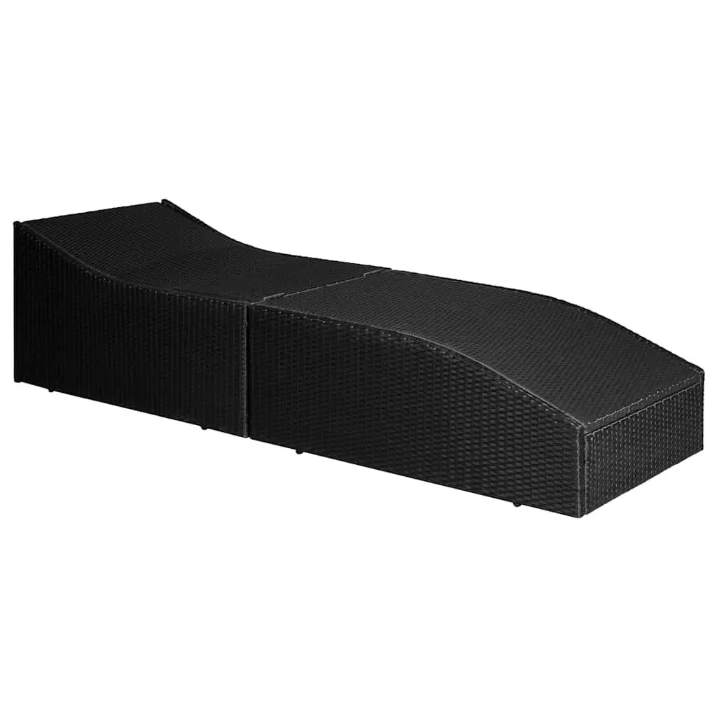 Sun Lounger Outdoor Garden Patio Furniture with Cushion Black