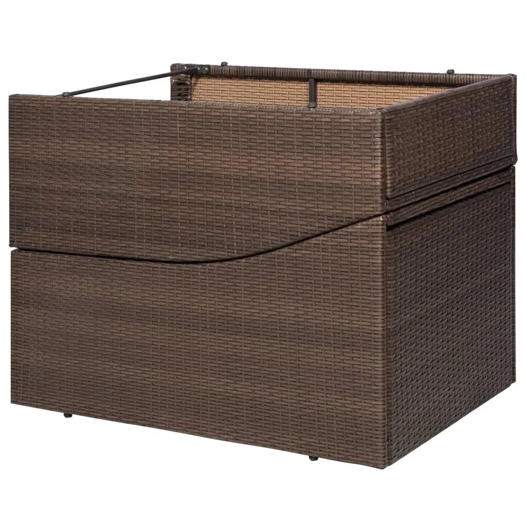 Sun Lounger for Outdoor Garden Patio Brown with Cushion