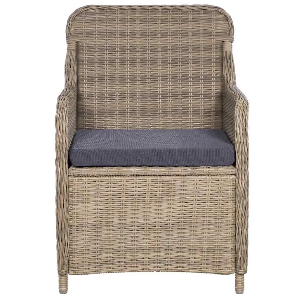 Outdoor Armchairs Set 2 pcs Garden Patio Seating Brown
