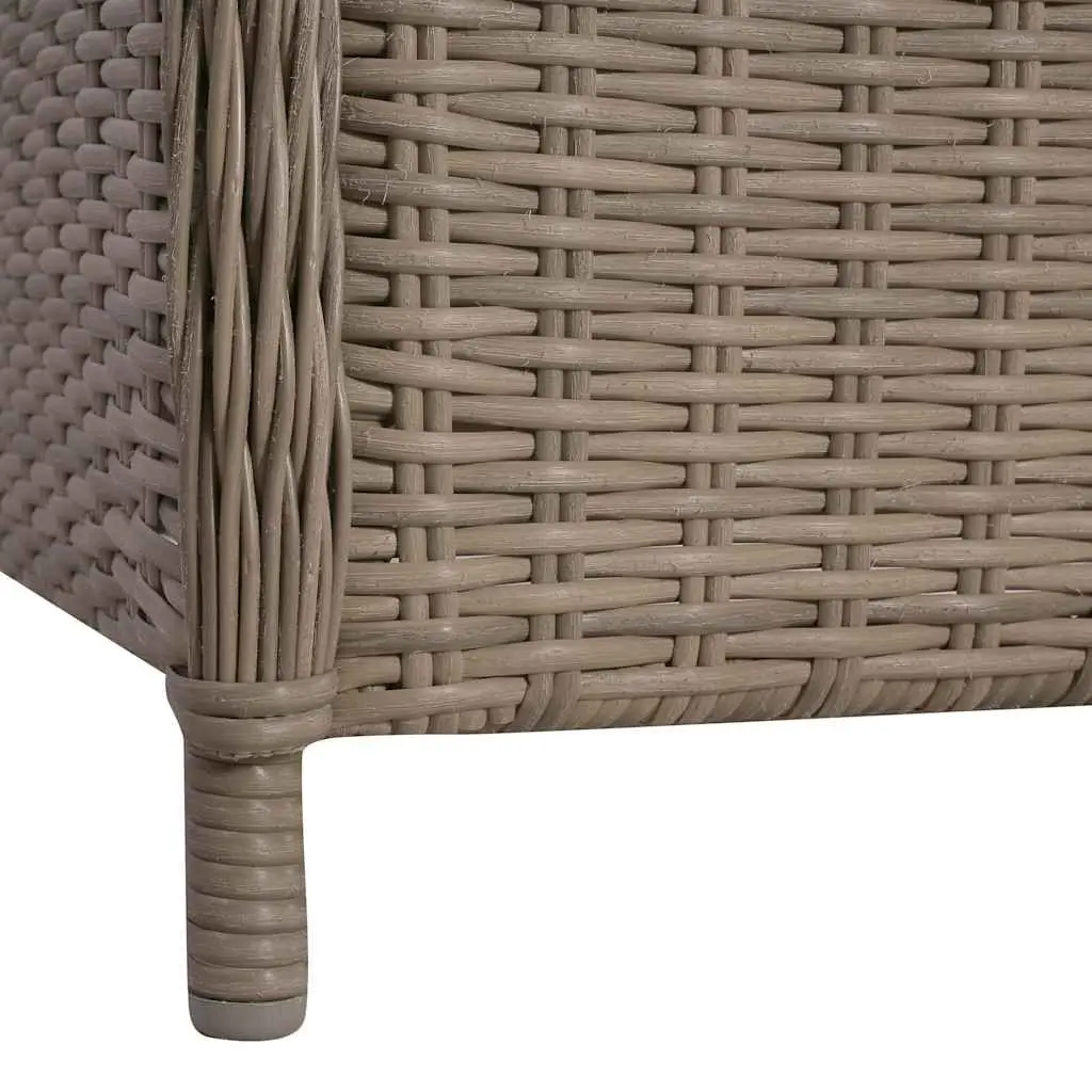 3 Piece Bistro Outdoor Furniture Set Brown Poly Rattan Patio Dining Chairs Table