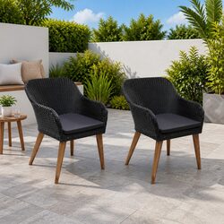 Specifications of Outdoor Armchair Set 2 pcs Black with Cushions