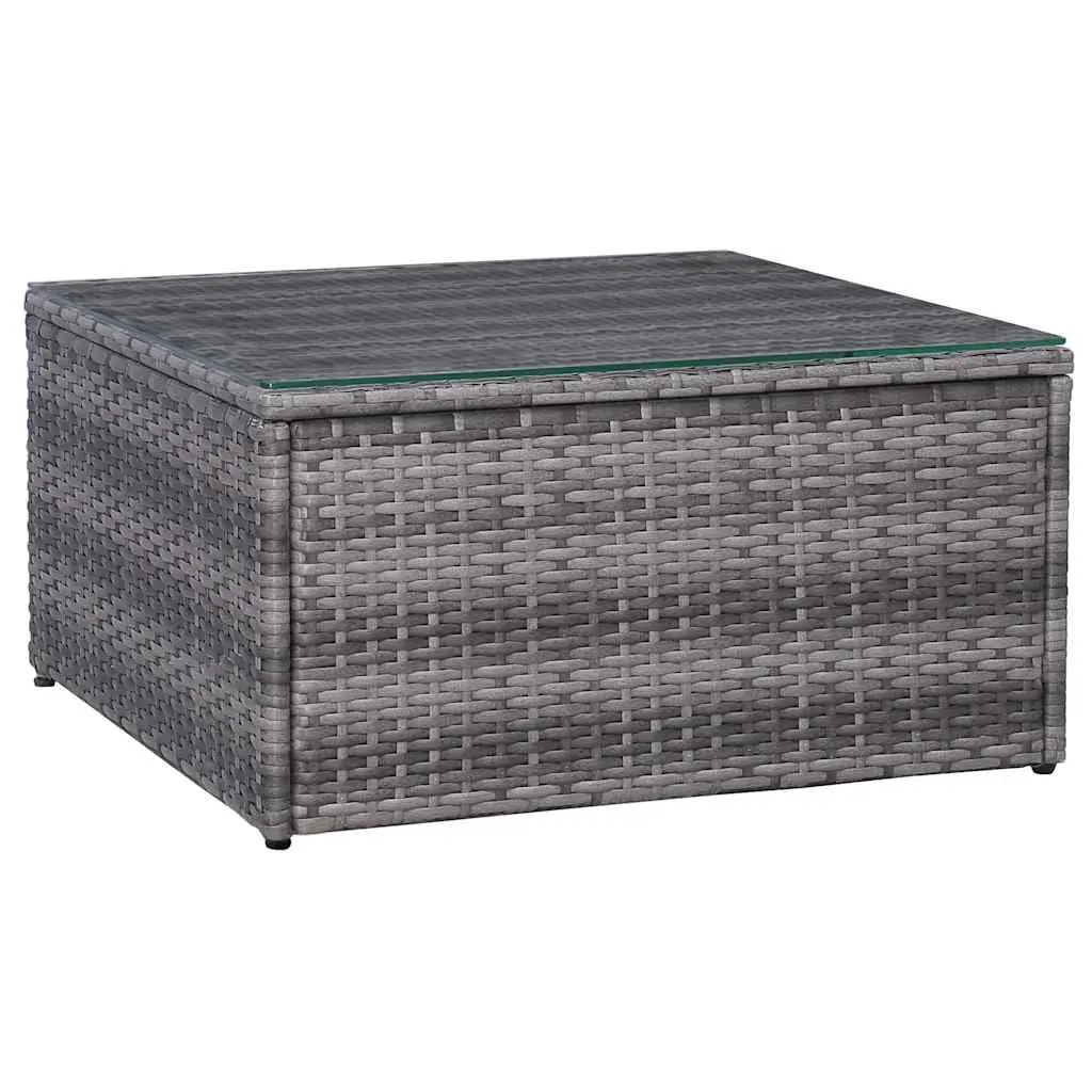 Outdoor Sofa Set for Garden and Patio 7 Piece Grey Poly Rattan with Cushions