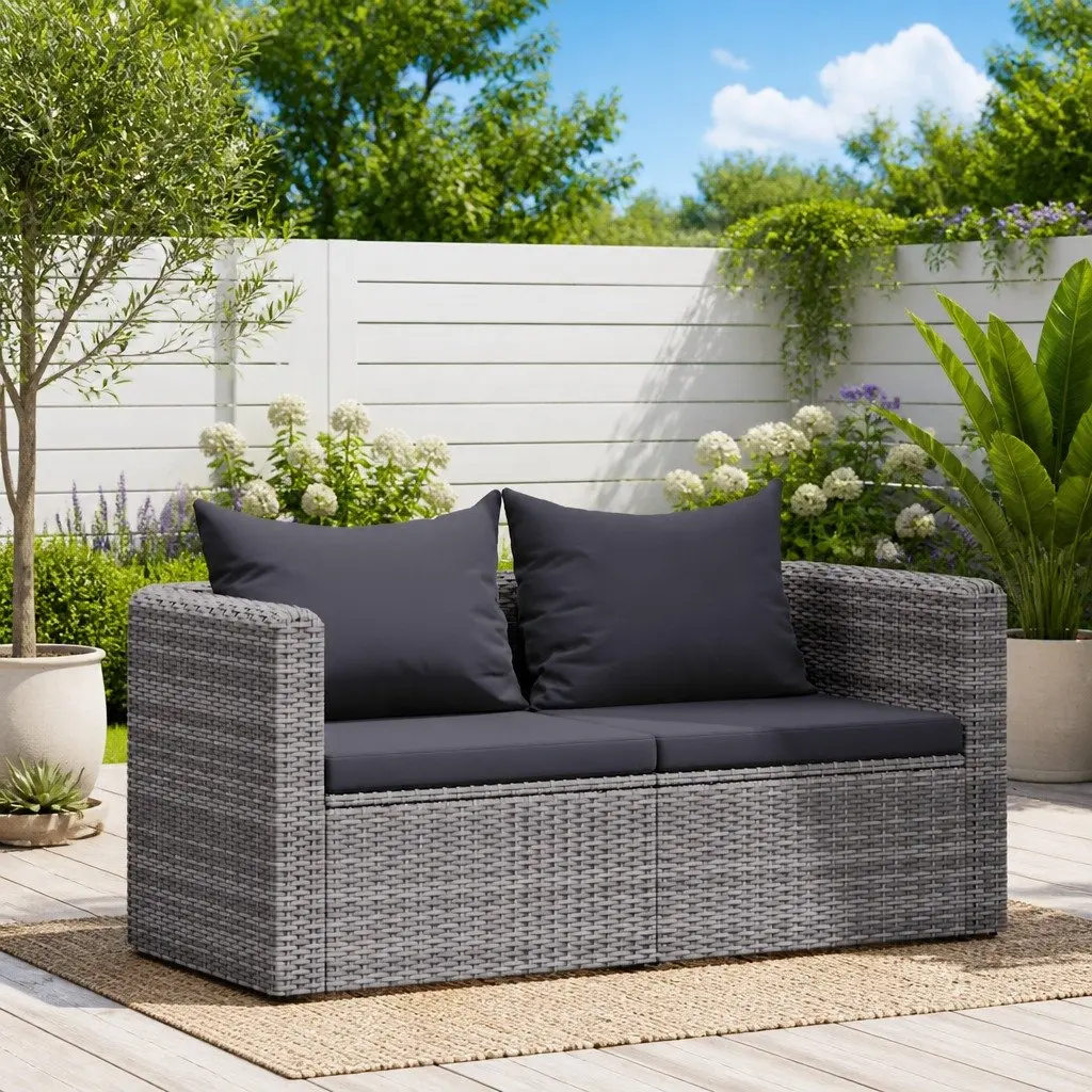 Garden Corner Sofa Set Outdoor Seating Grey 2 Piece