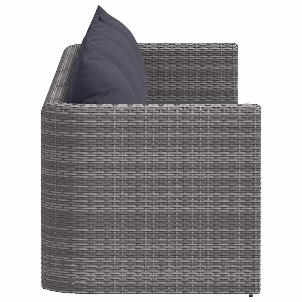 Grey Rattan 4 Piece Outdoor Patio Sofa Set with Cushions for Garden Balcony