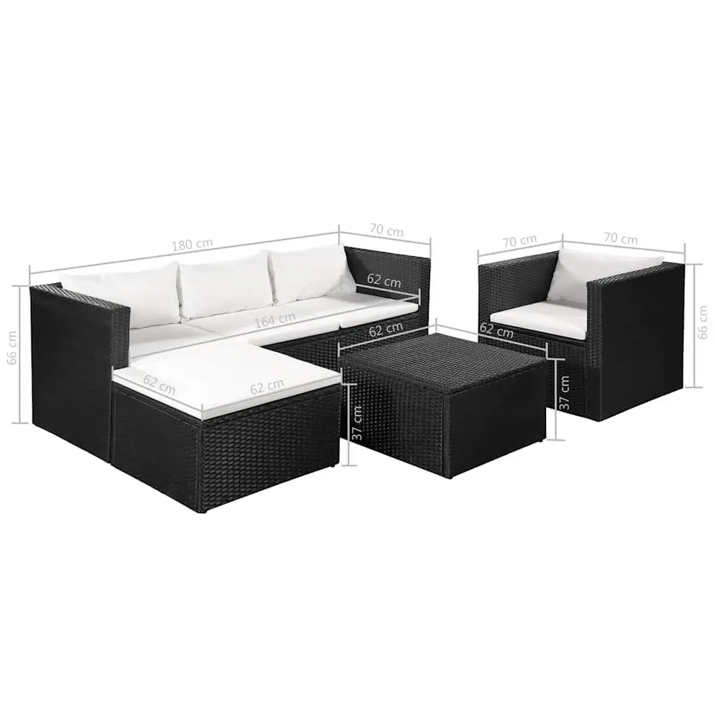 Outdoor Garden Lounge Set 4 Piece Patio Sofa Armchair Coffee Table Ottoman