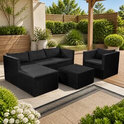 4-Piece Garden Sofa Set: Poly Rattan Quality