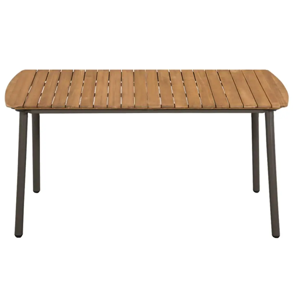 Outdoor Dining Table 150x90cm in Brown Acacia and Steel