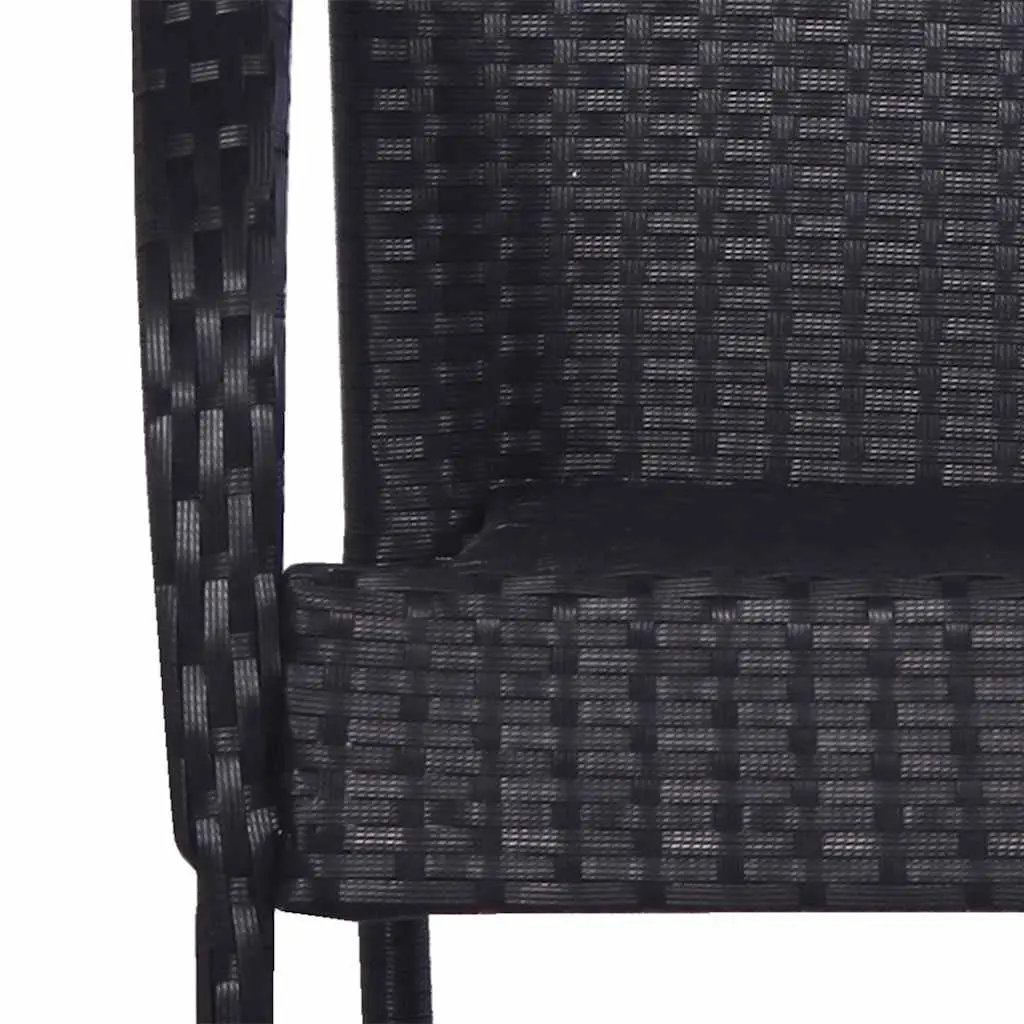 Stacking Dining Chairs for Garden Patio Black 2 Piece