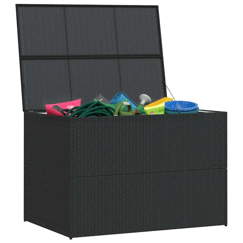 Outdoor Storage Box Black Garden Furniture Cushion Organizer Weather Resistant