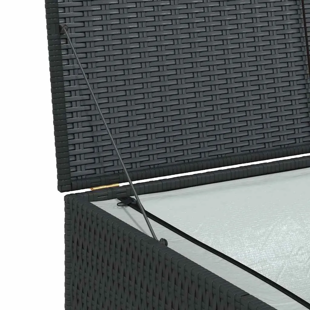Outdoor Storage Box Black Garden Furniture Cushion Organizer Weather Resistant