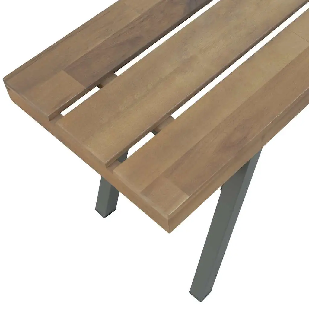 Wooden Garden Bench Outdoor Seating 120cm Brown Weather Resistant