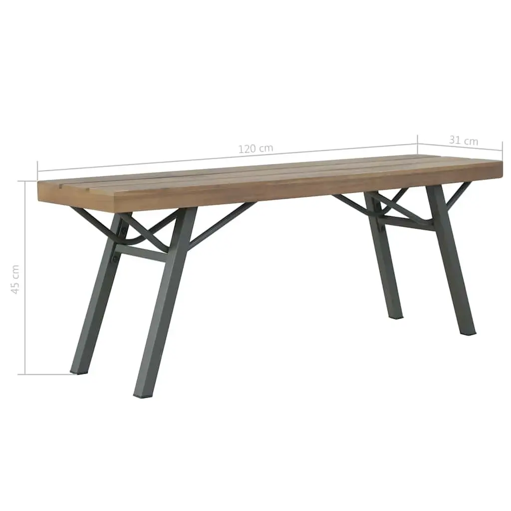 Wooden Garden Bench Outdoor Seating 120cm Brown Weather Resistant