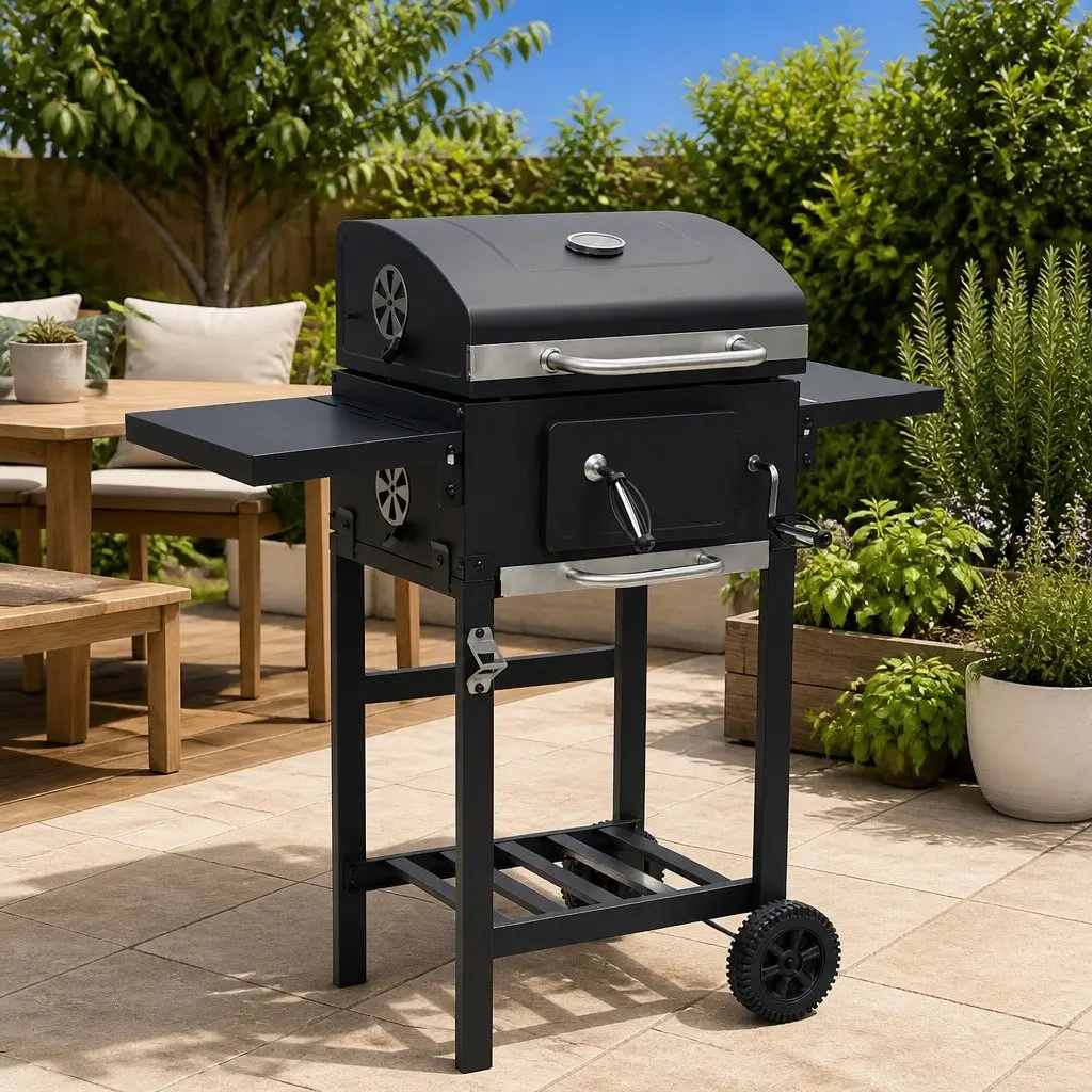 Charcoal BBQ Grill with Bottom Shelf